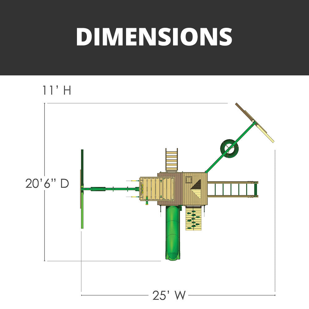 Homestead w/ Sky Loft Swing Set