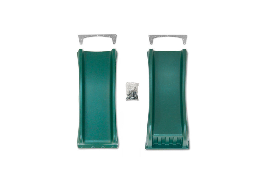 The parts included with the 2-Piece Cool Wave Slide from Gorilla Playsets