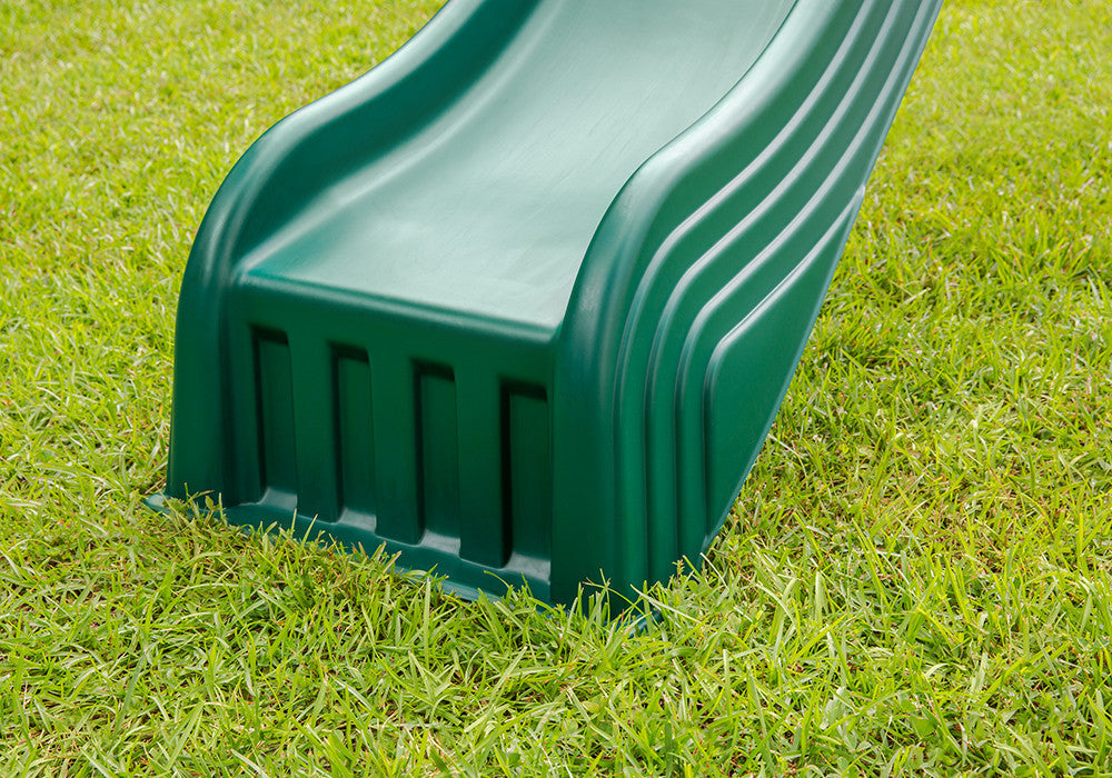 Lifestyle shot of bottom of the 2-Piece Cool Wave Slide from Gorilla Playsets